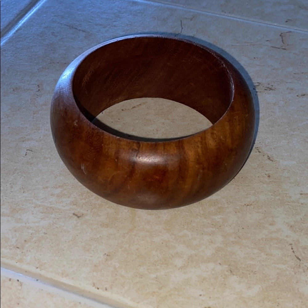 Wood bangle bracelet